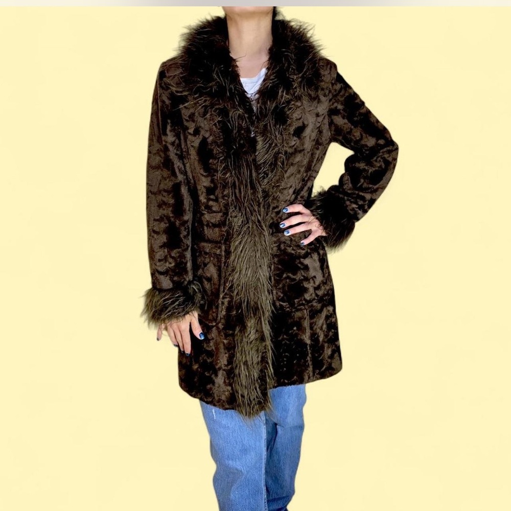 Vintage Y2K Brown Faux Fur Coat
